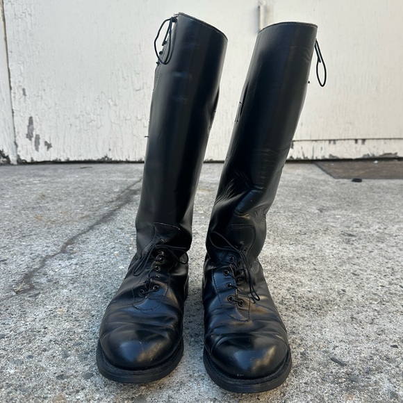 Black Genuine Leather Tall Riding Boots by Service Riding Apparel - Picture 1 of 14